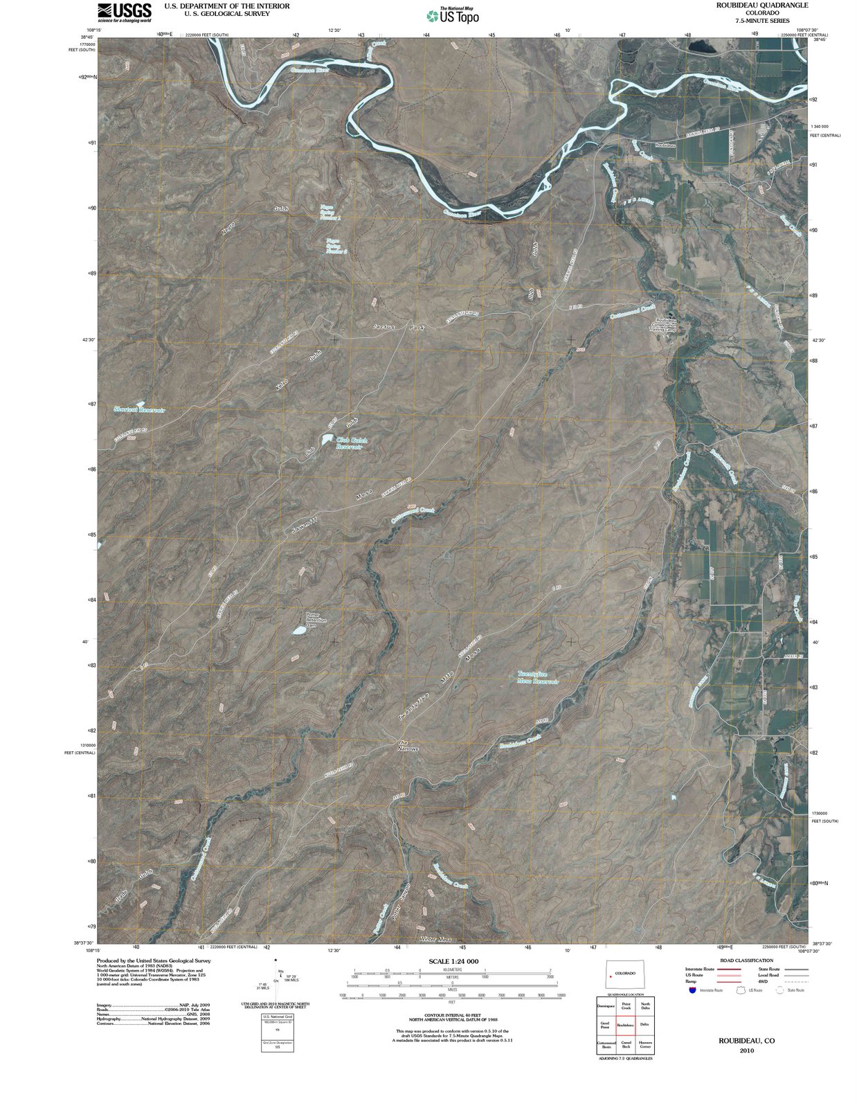 2010 Roubideau, CO - Colorado - USGS Topographic Map