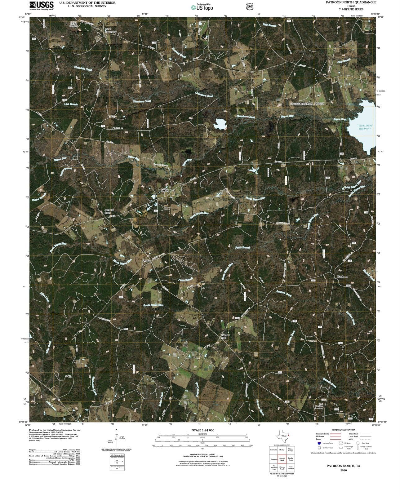 2010 Patroon North, TX - Texas - USGS Topographic Map