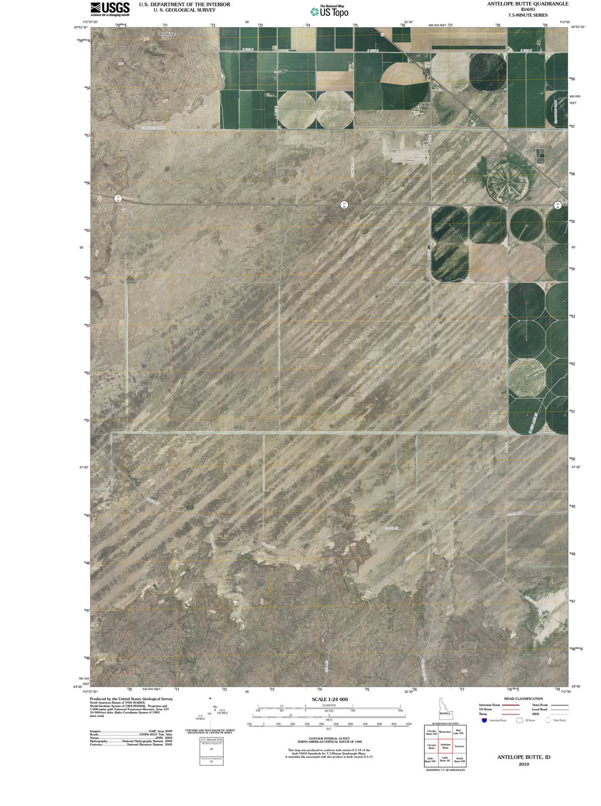 2010 Antelope Butte, ID - Idaho - USGS Topographic Map