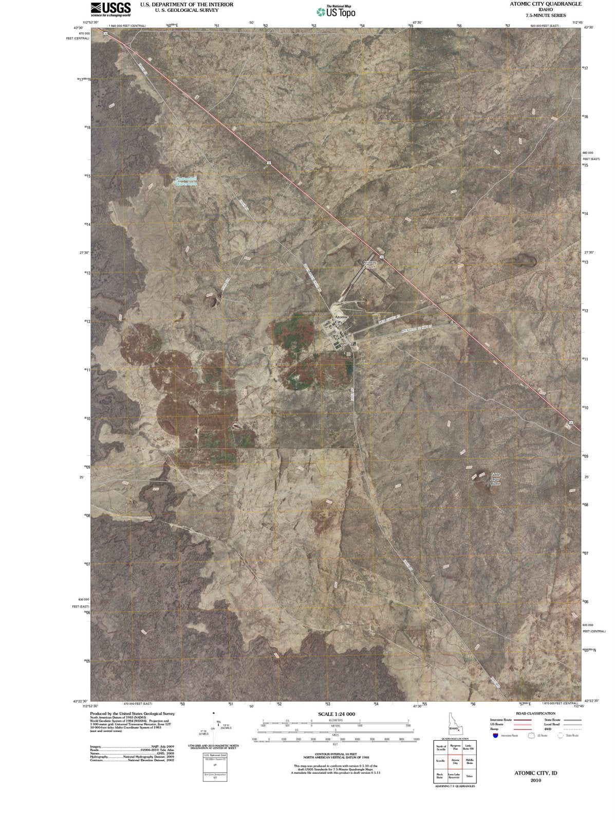 2010 Atomic City, ID - Idaho - USGS Topographic Map