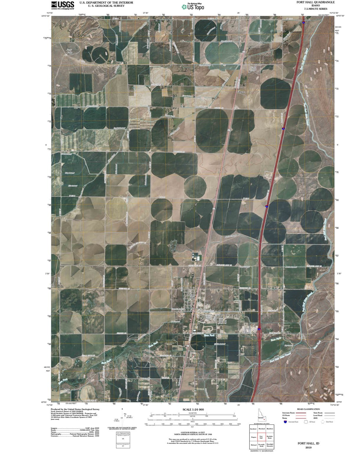 2010 Fort Hall, ID - Idaho - USGS Topographic Map