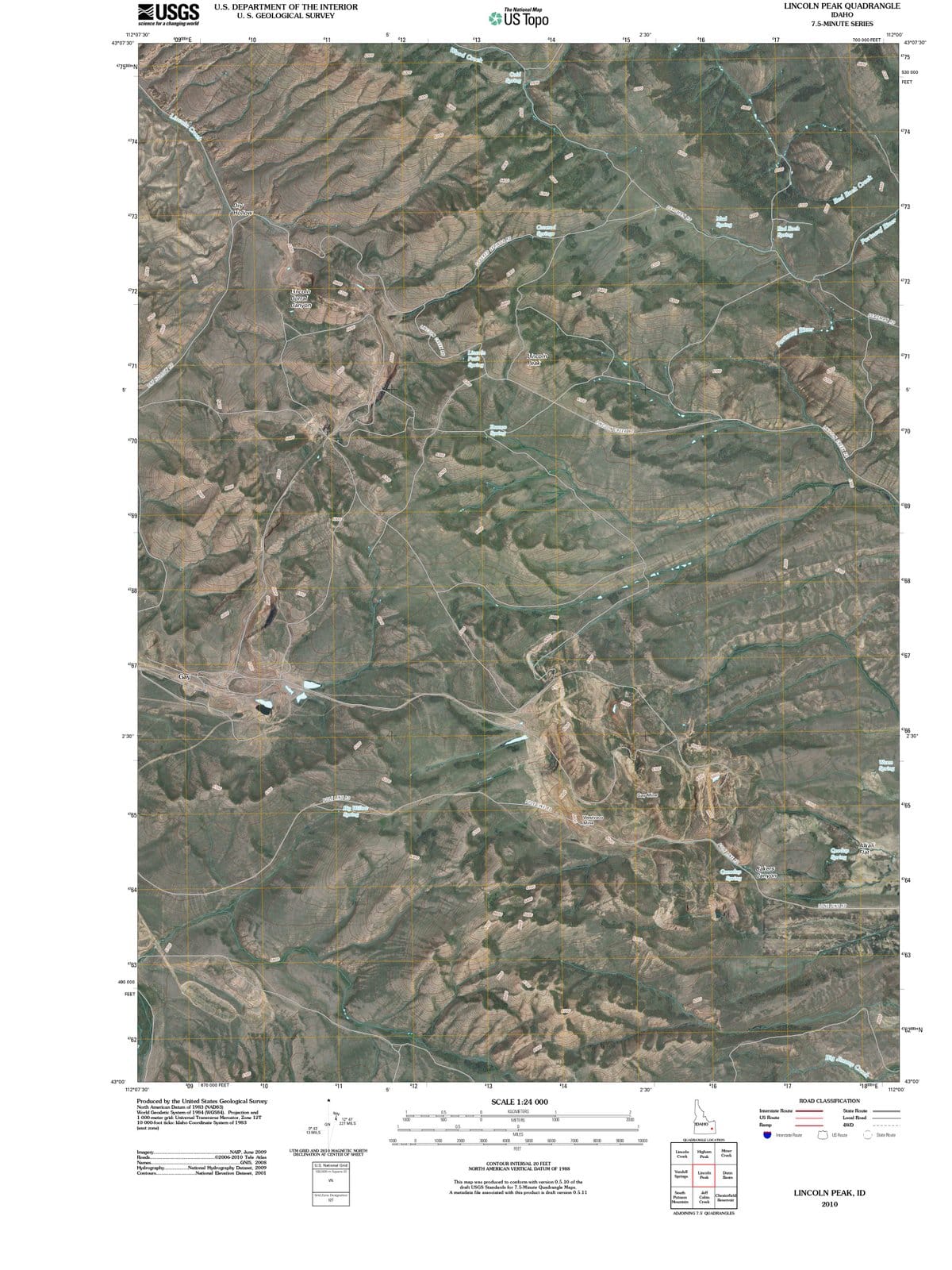 2010 Lincoln Peak, ID - Idaho - USGS Topographic Map
