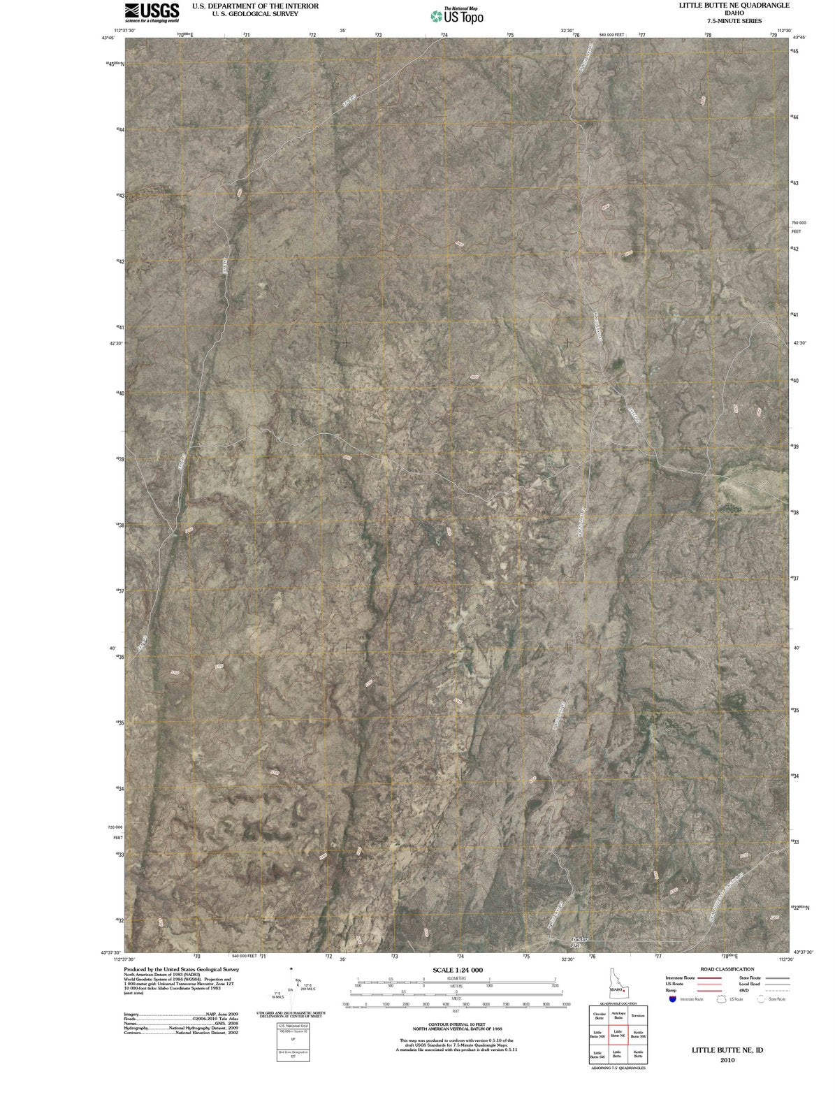2010 Little Butte, ID - Idaho - USGS Topographic Map v2
