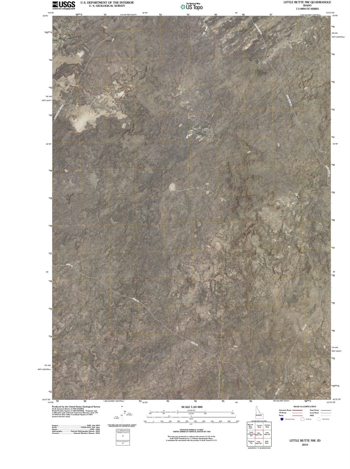 2010 Little Butte, ID - Idaho - USGS Topographic Map v3