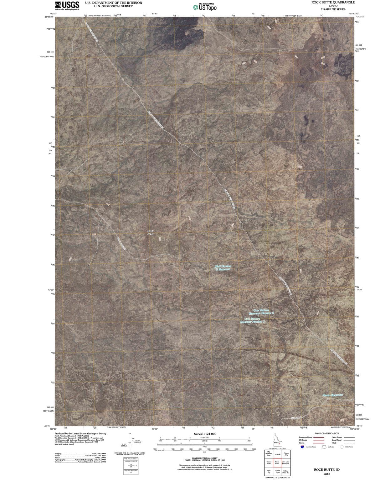 2010 Rock Butte, ID - Idaho - USGS Topographic Map
