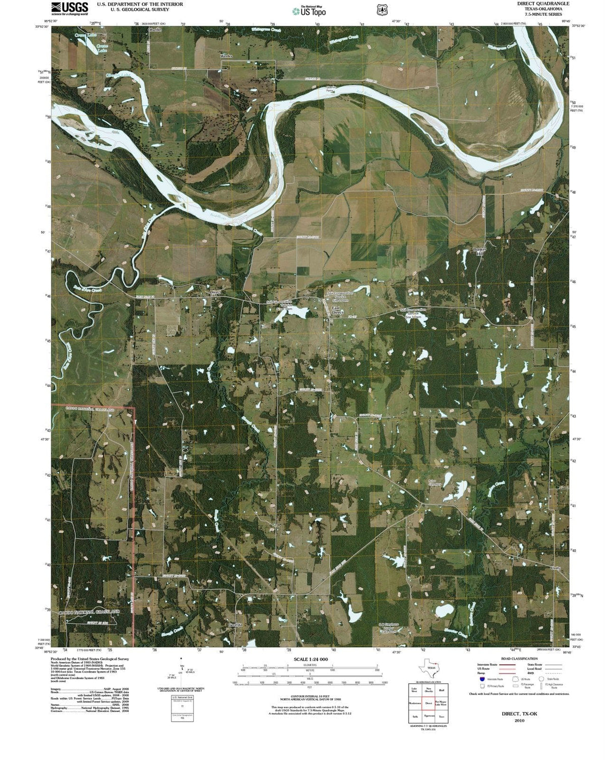 2010 Direct, TX - Texas - USGS Topographic Map