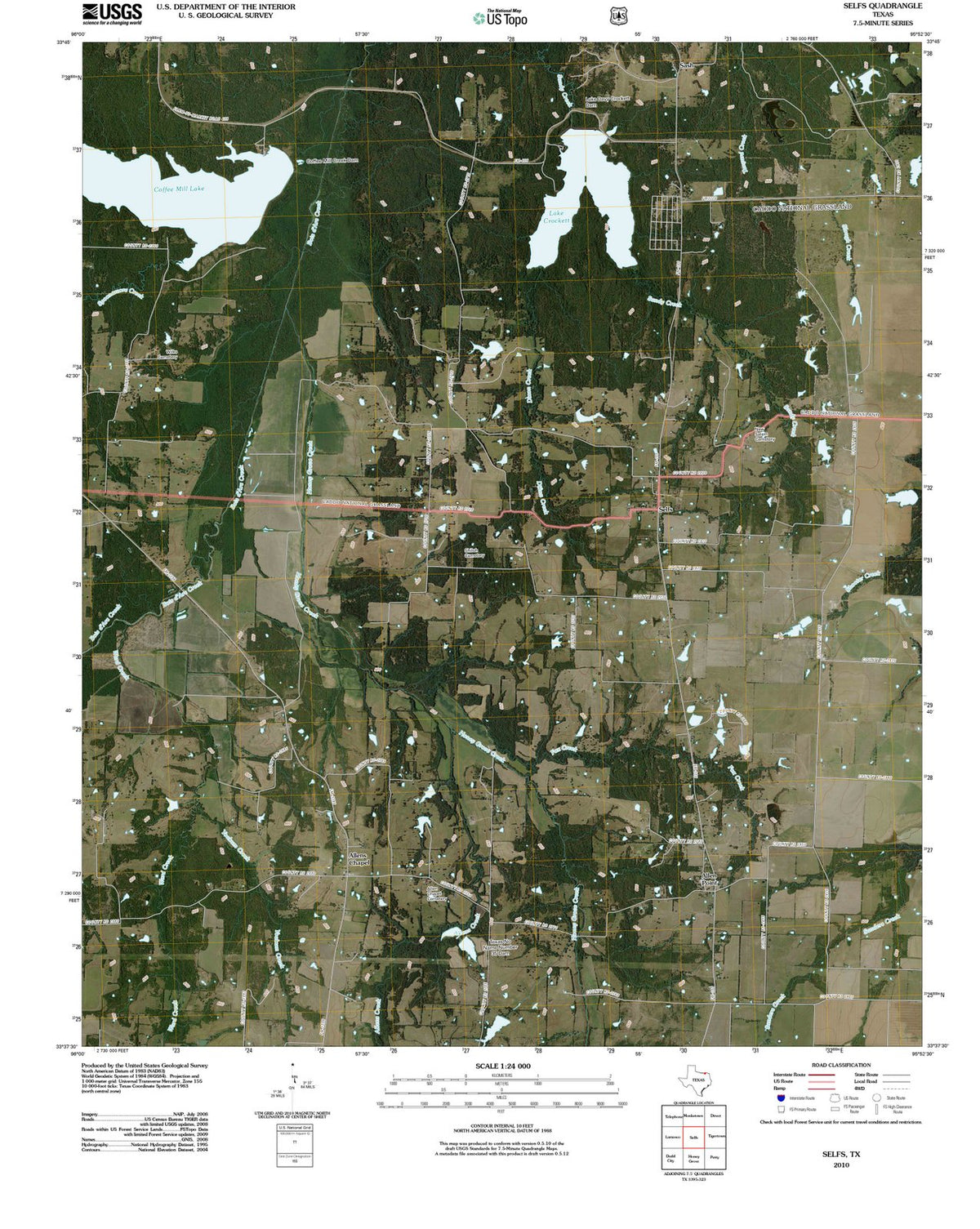 2010 Selfs, TX - Texas - USGS Topographic Map