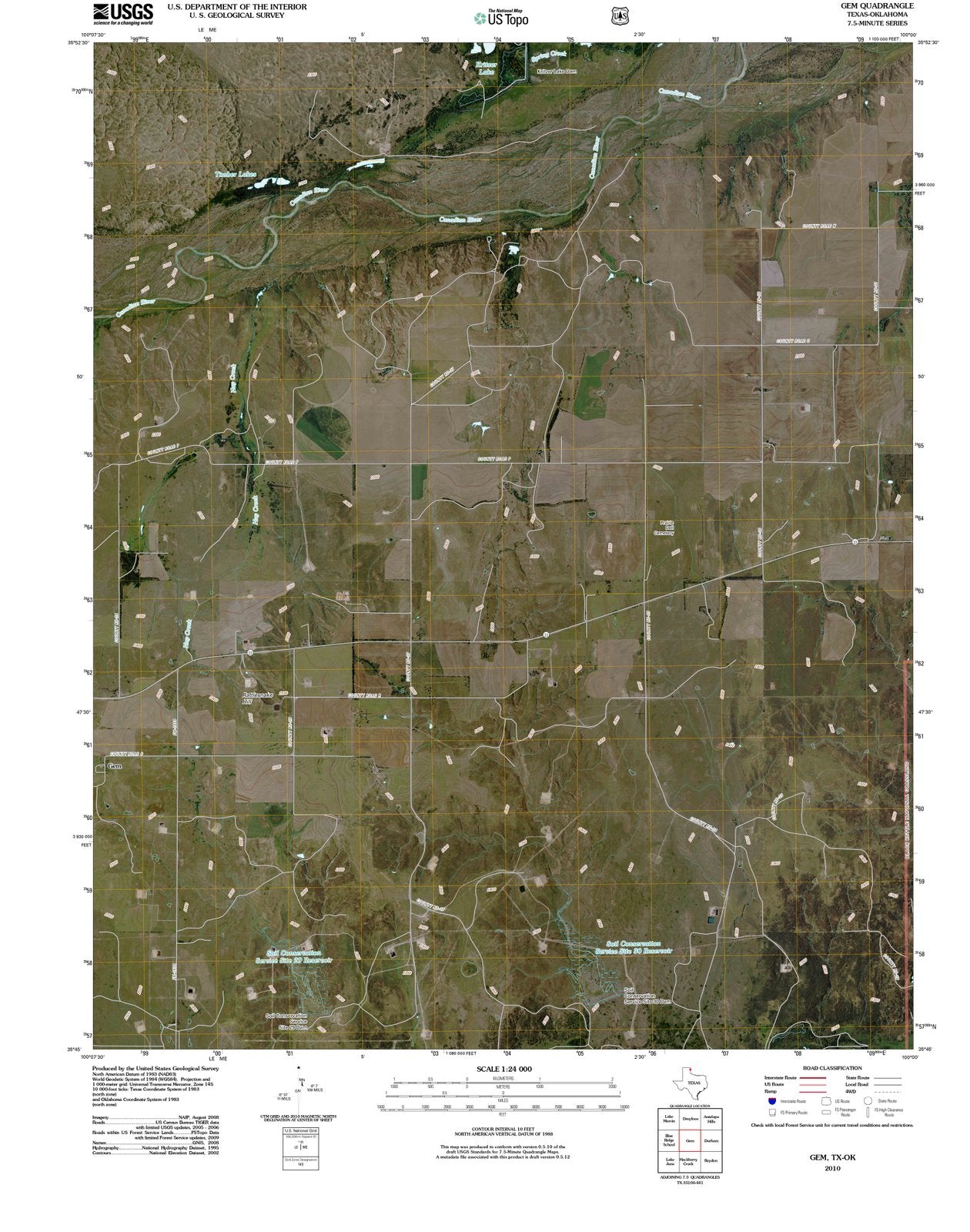 2010 Gem, TX - Texas - USGS Topographic Map