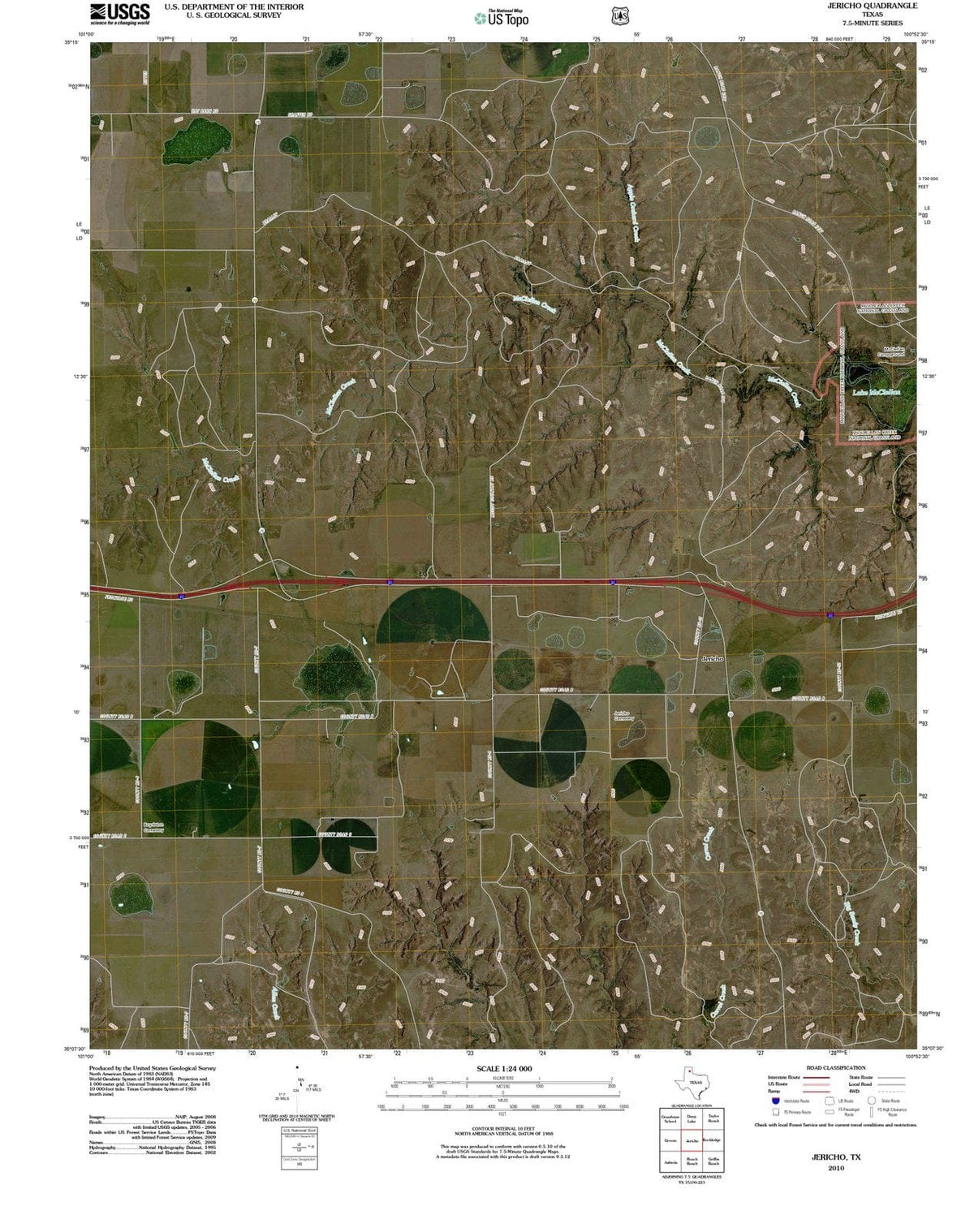2010 Jericho, TX - Texas - USGS Topographic Map