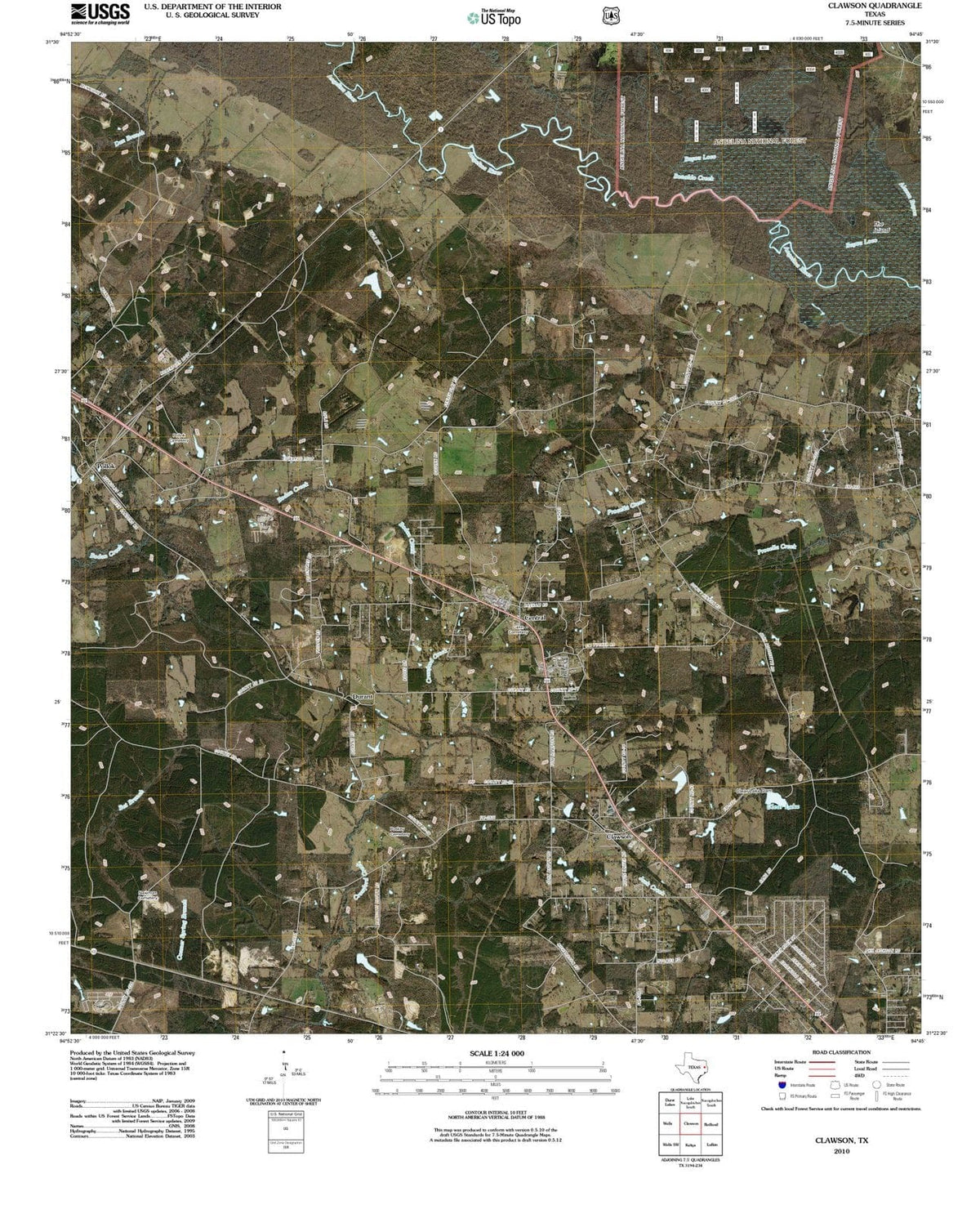 2010 Clawson, TX - Texas - USGS Topographic Map