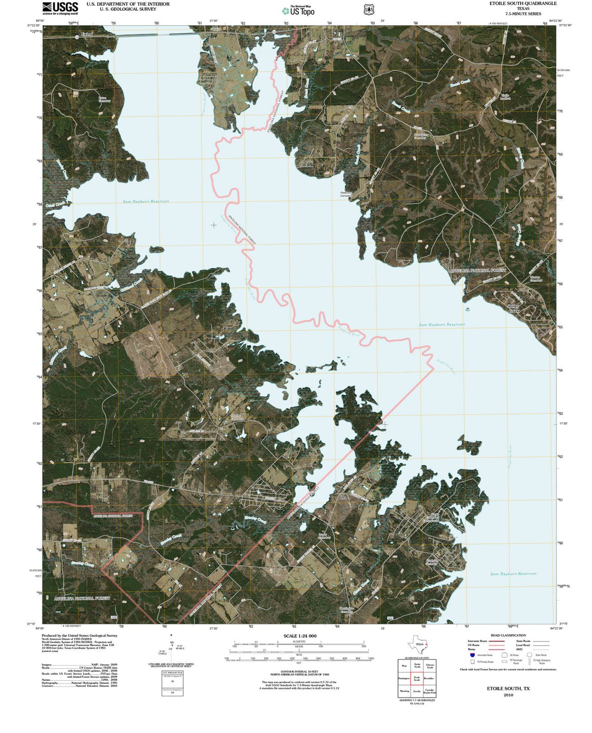 2010 Etoile South, TX - Texas - USGS Topographic Map
