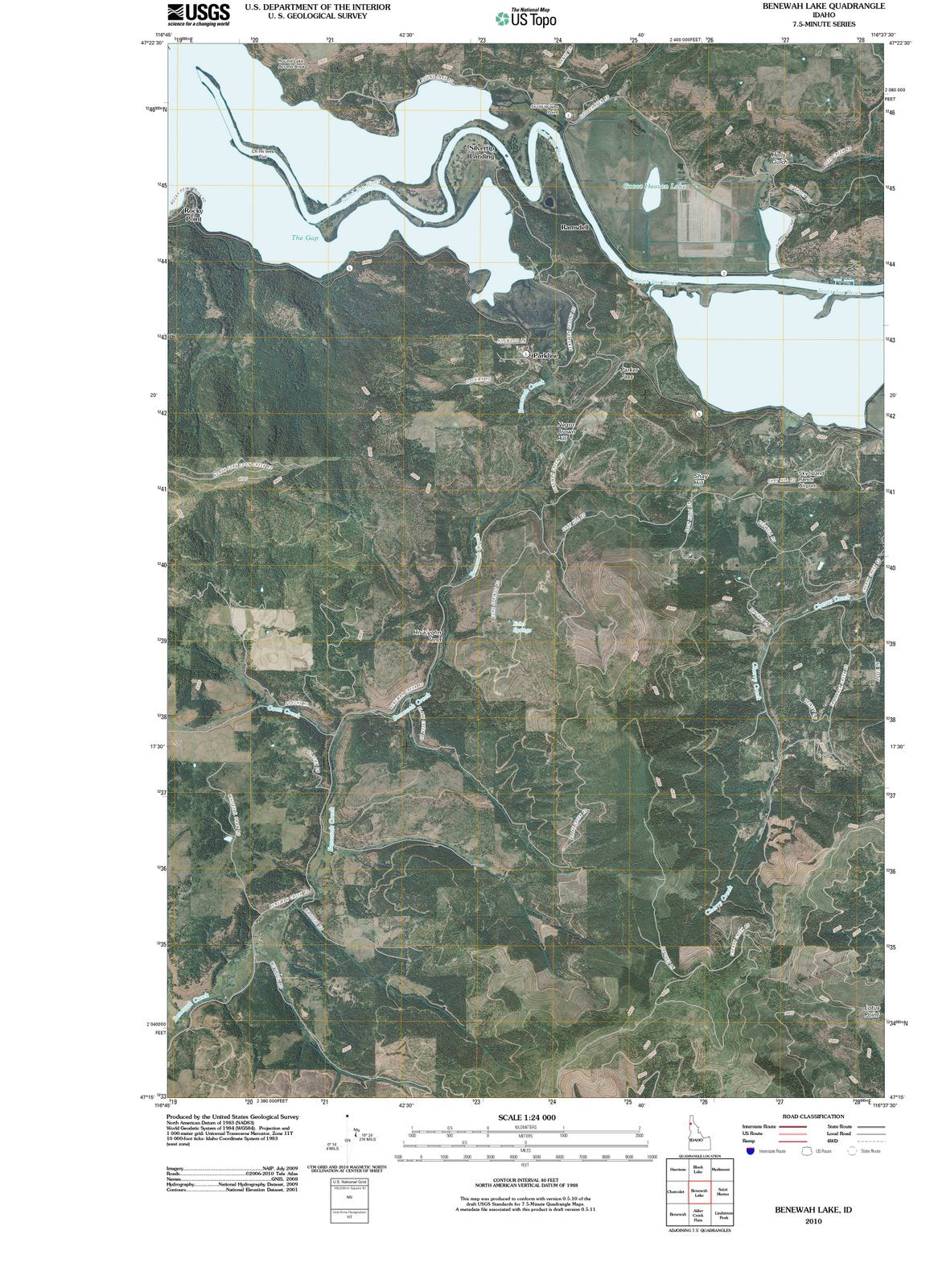 2010 Benewah Lake, ID - Idaho - USGS Topographic Map