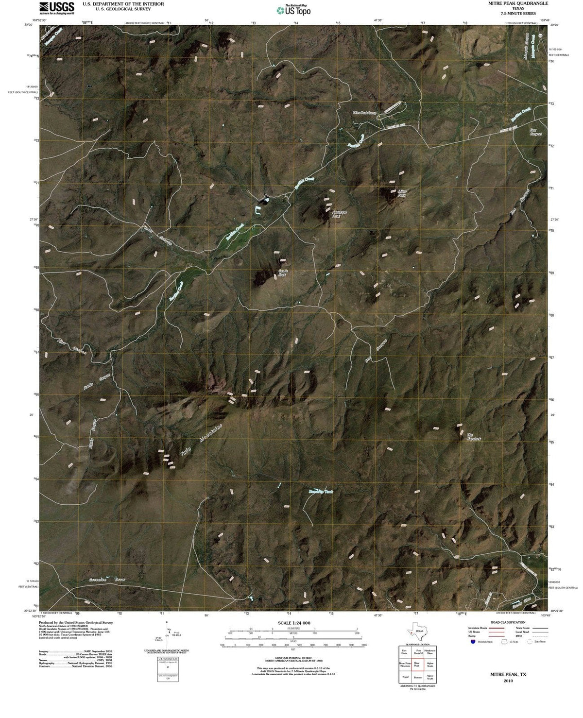 2010 Mitre Peak, TX - Texas - USGS Topographic Map