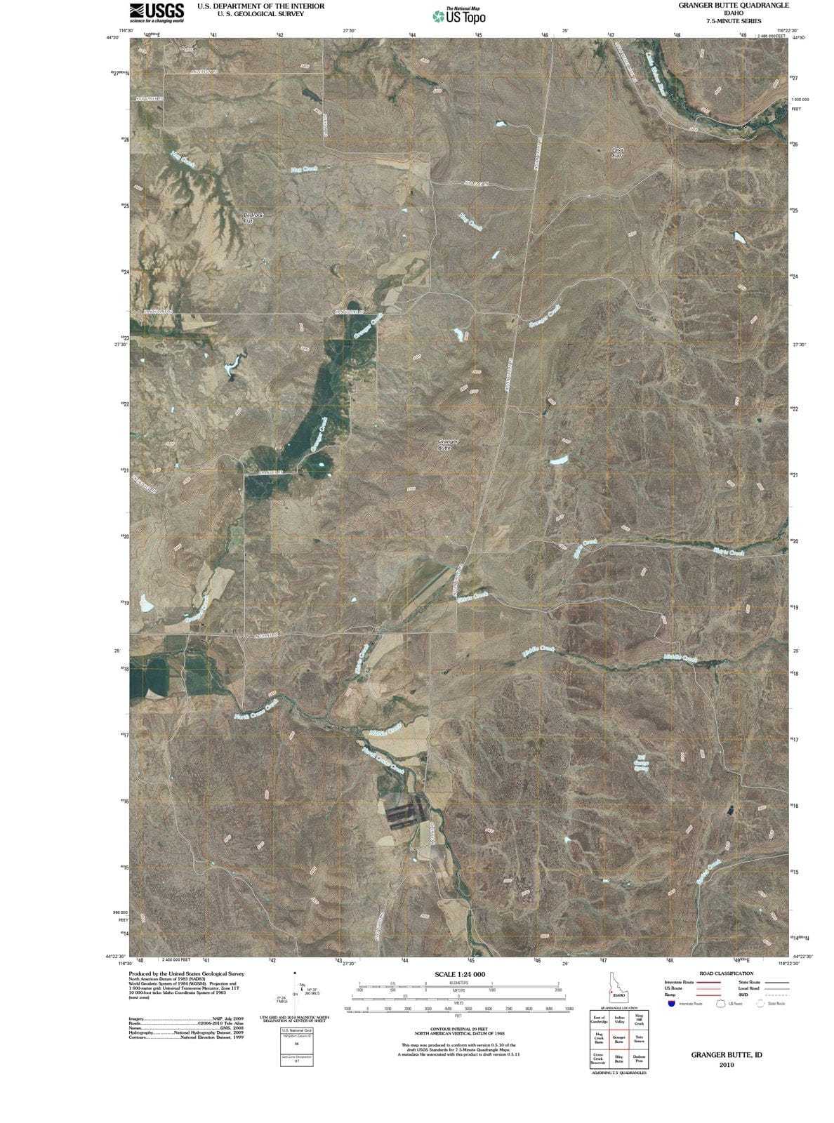 2010 Granger Butte, ID - Idaho - USGS Topographic Map