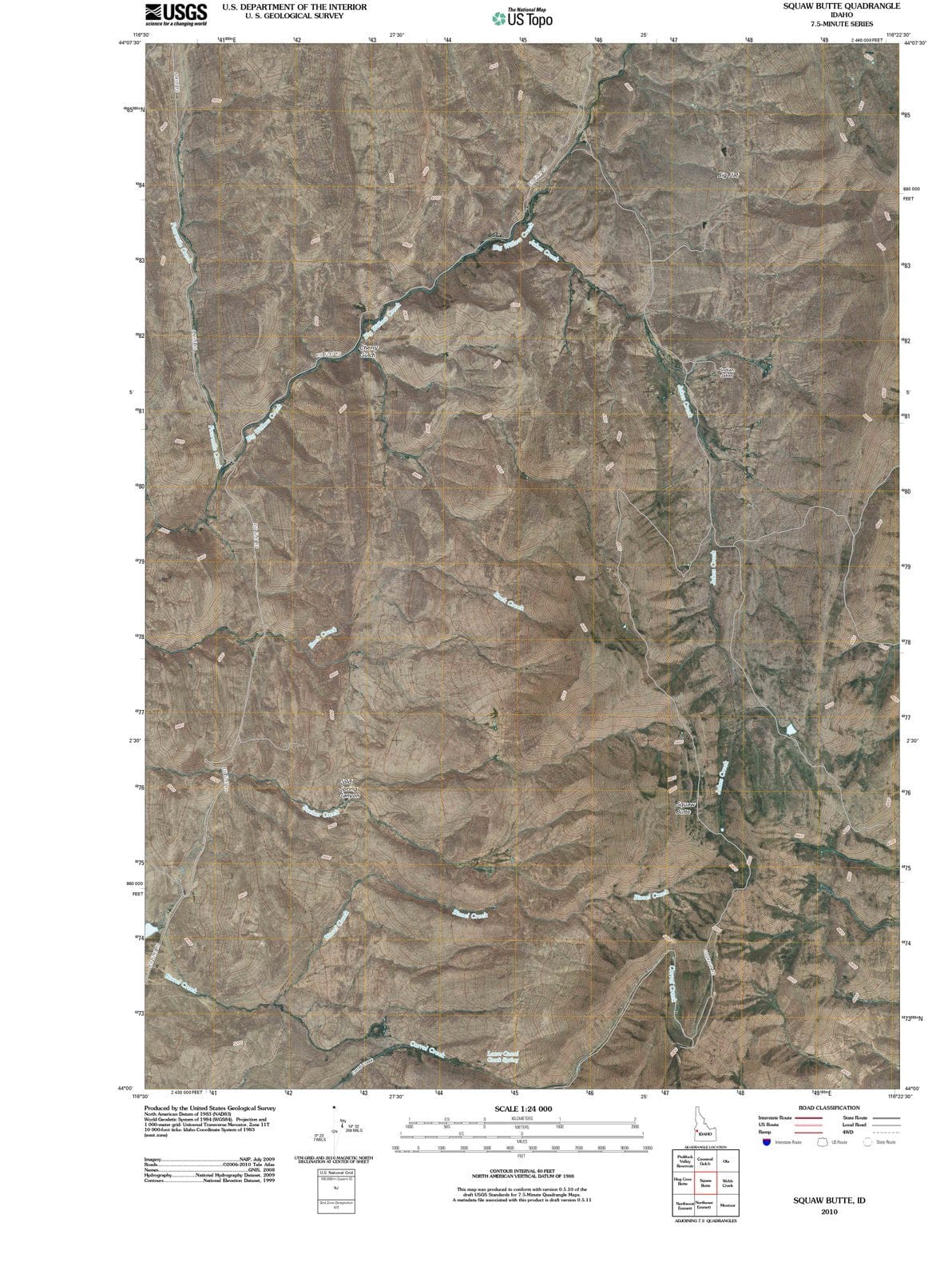 2010 Squaw Butte, ID - Idaho - USGS Topographic Map