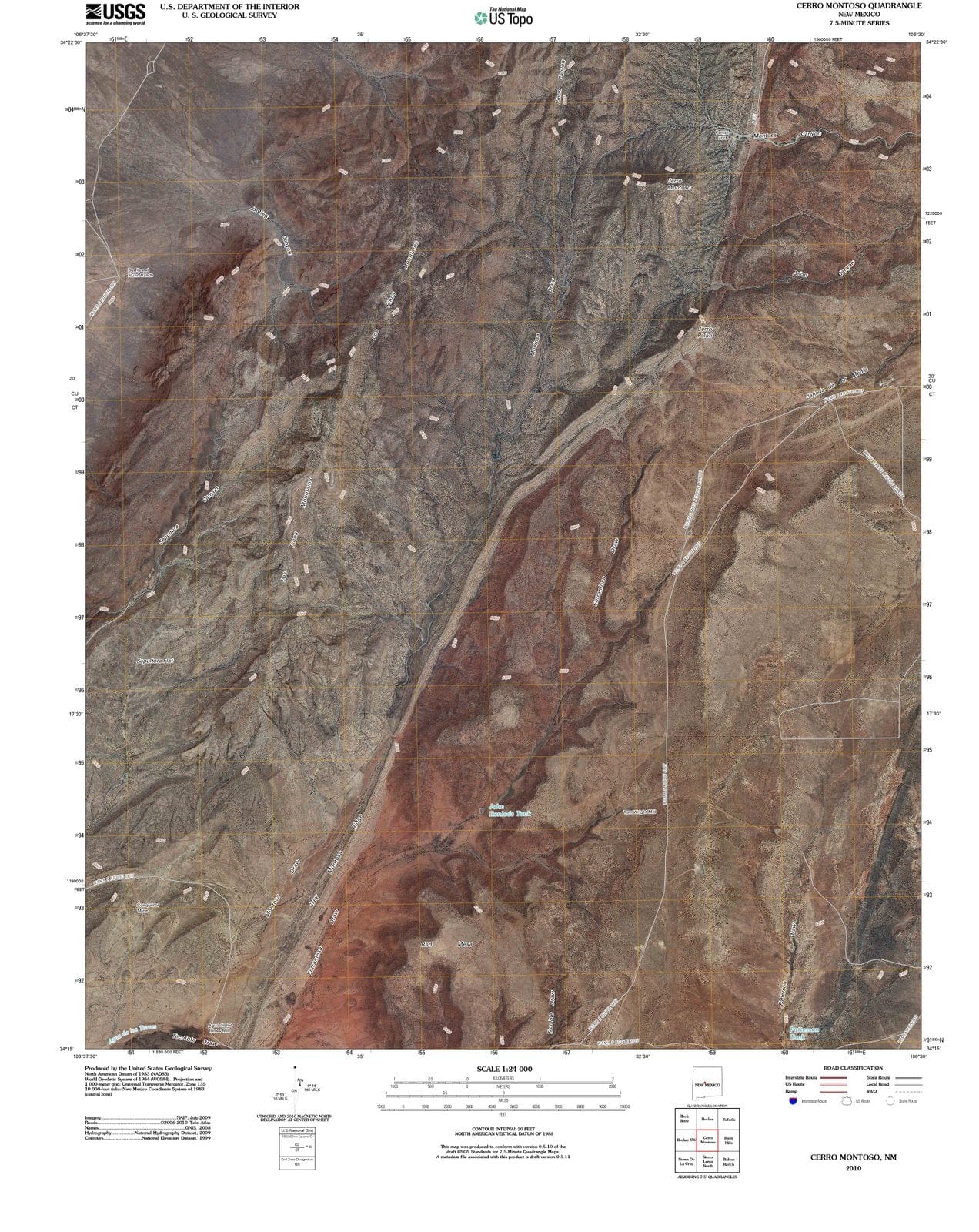 2010 Cerro Montoso, NM - New Mexico - USGS Topographic Map