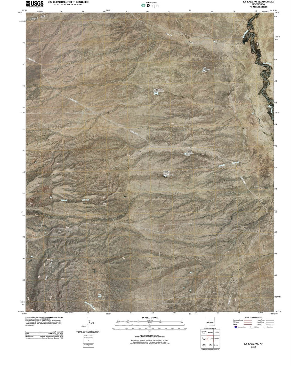 2010 La Joya, NM - New Mexico - USGS Topographic Map v2