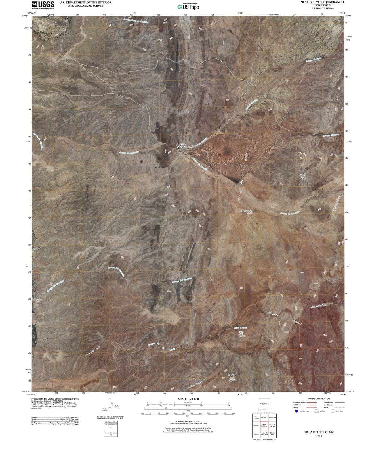 2010 Mesael Yeso, NM - New Mexico - USGS Topographic Map