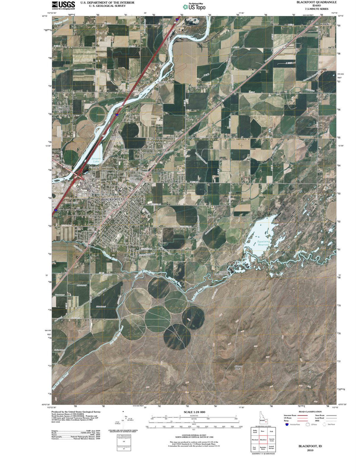 2010 Blackfoot, ID - Idaho - USGS Topographic Map