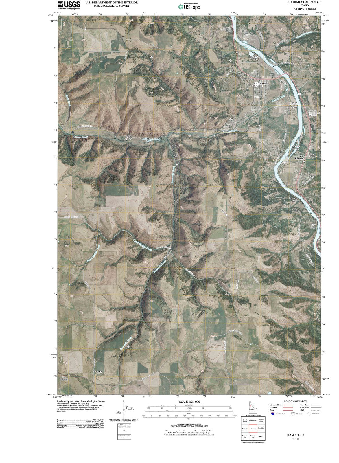2010 Kamiah, ID - Idaho - USGS Topographic Map