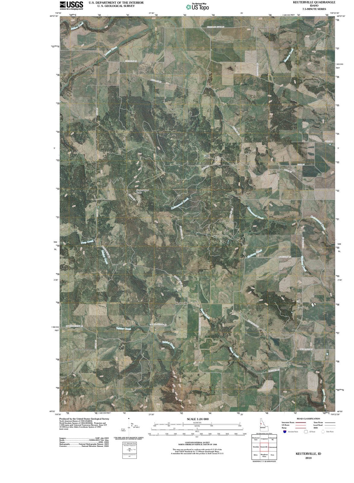 2010 Keuterville, ID - Idaho - USGS Topographic Map