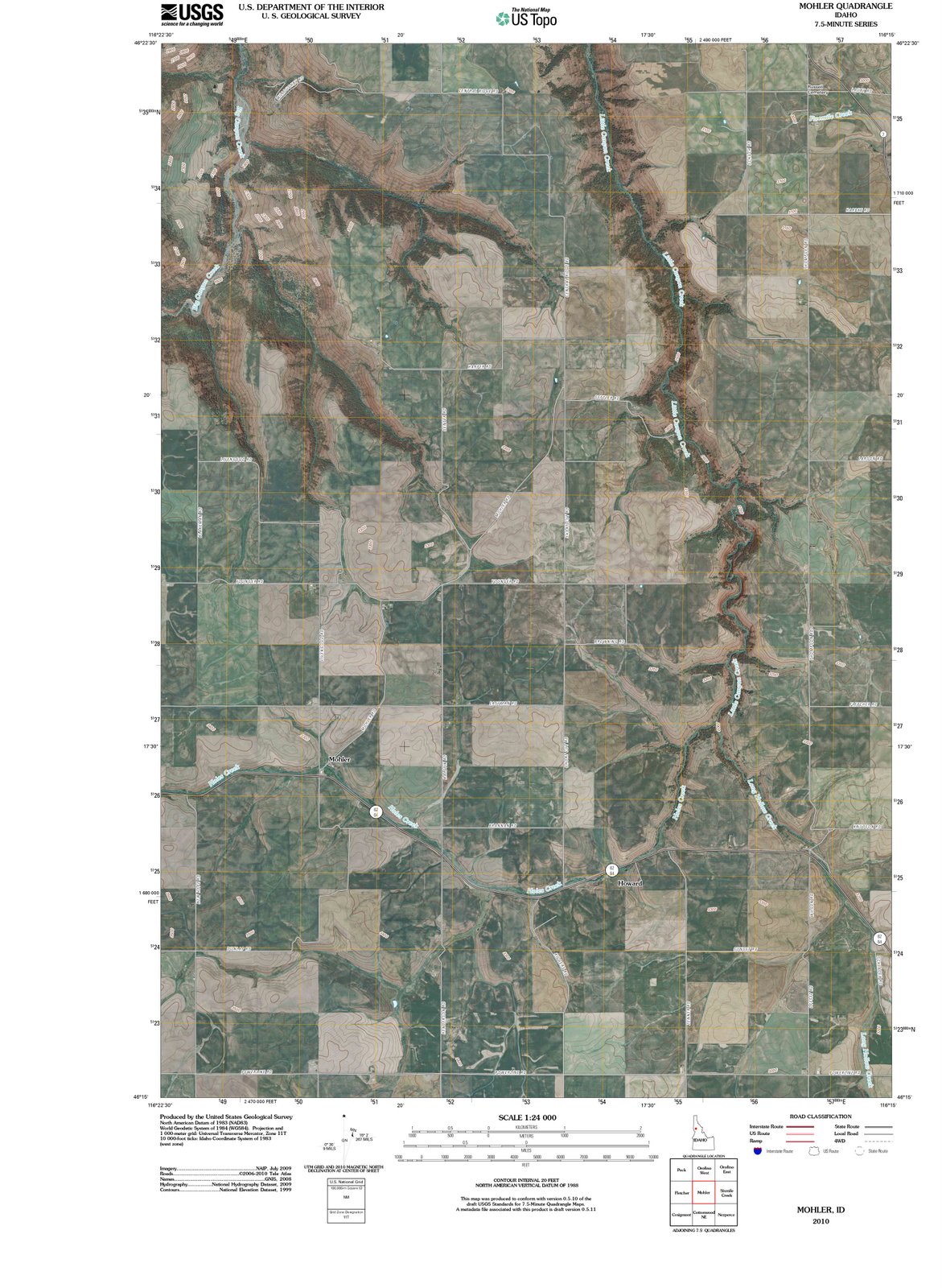 2010 Mohler, ID - Idaho - USGS Topographic Map