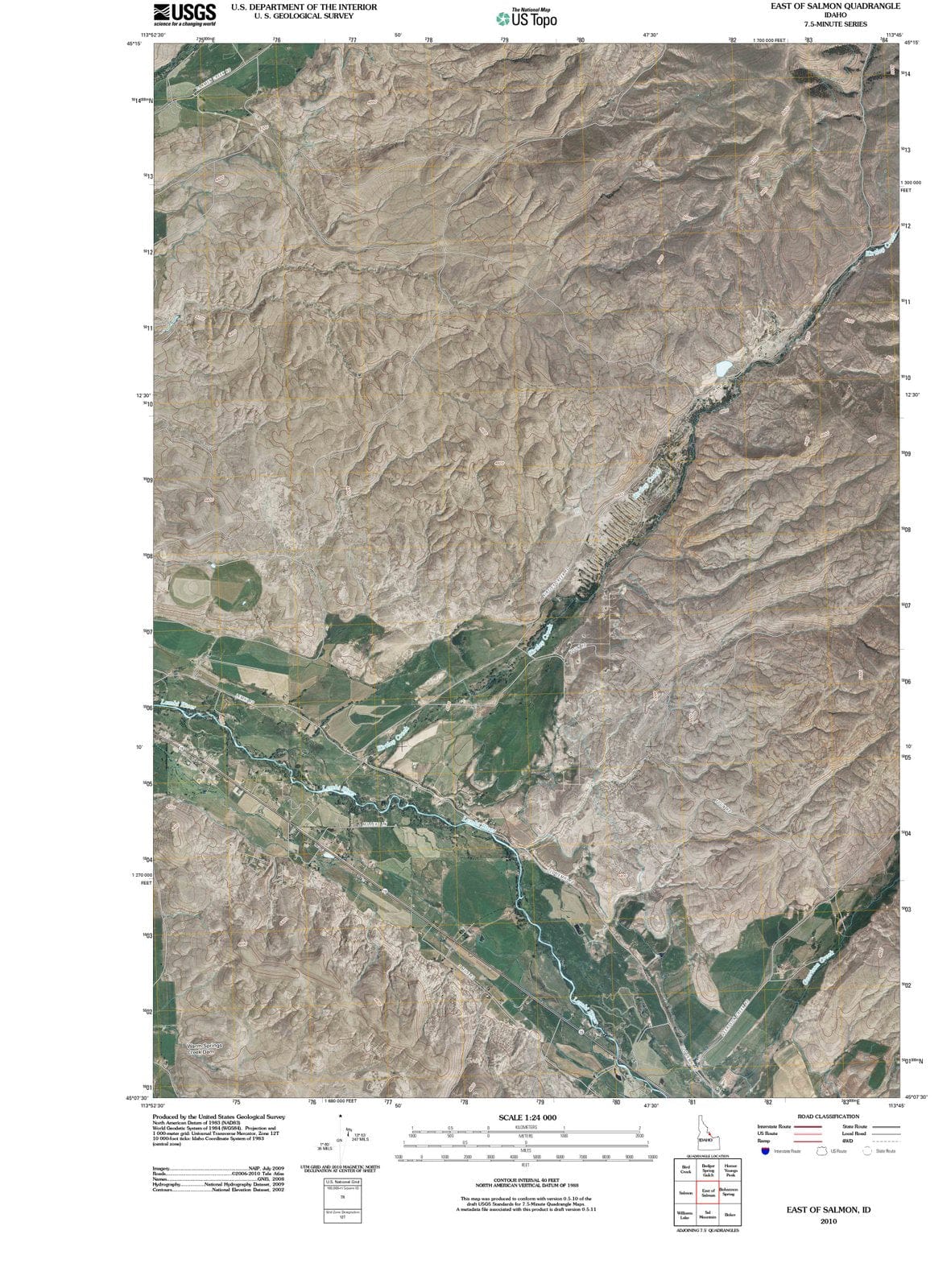 2010 East of Salmon, ID - Idaho - USGS Topographic Map