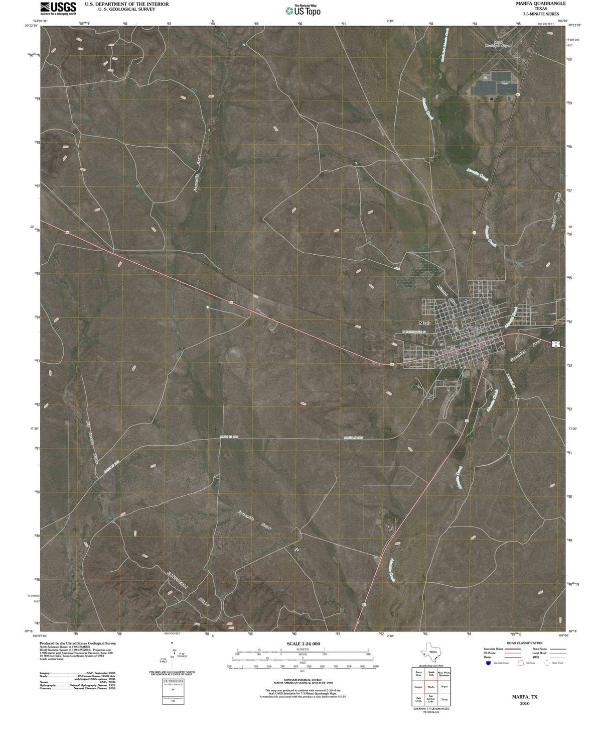 2010 Marfa, TX - Texas - USGS Topographic Map