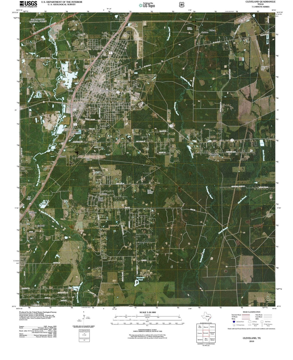 2010 Cleveland, TX - Texas - USGS Topographic Map