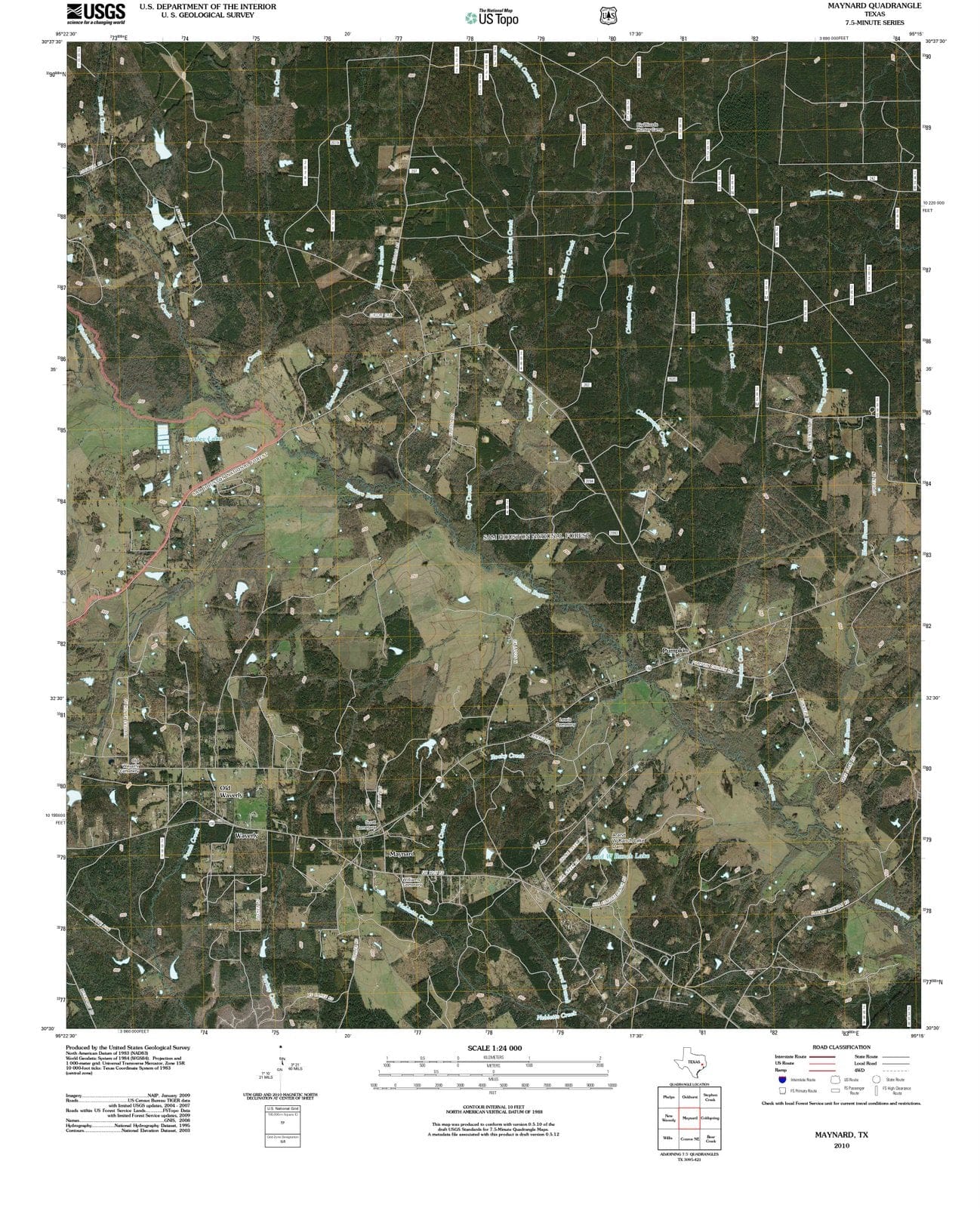 2010 Maynard, TX - Texas - USGS Topographic Map