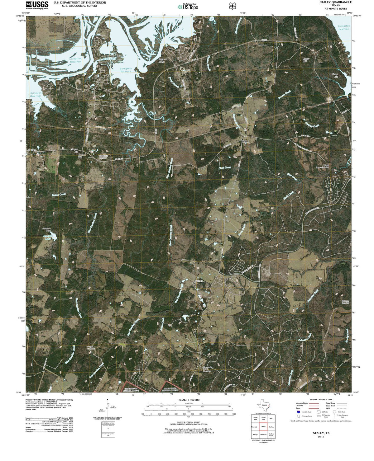 2010 Staley, TX - Texas - USGS Topographic Map