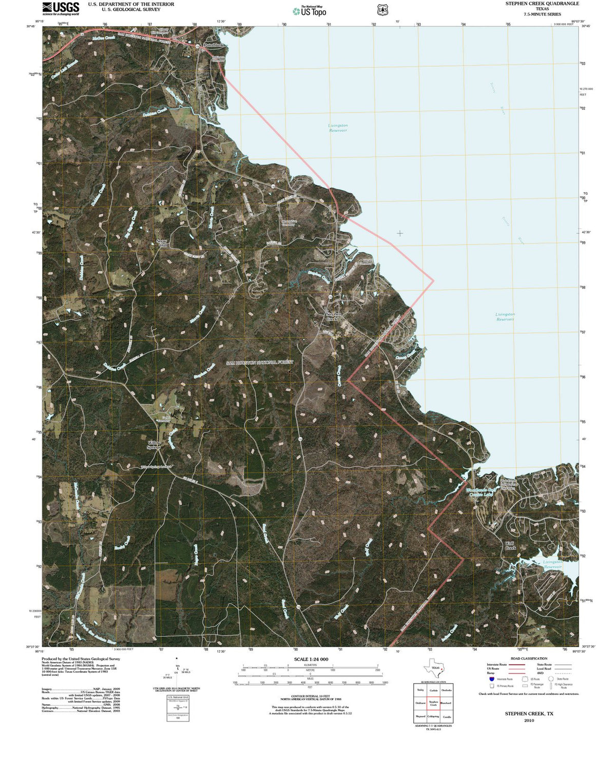 2010 Stephen Creek, TX - Texas - USGS Topographic Map
