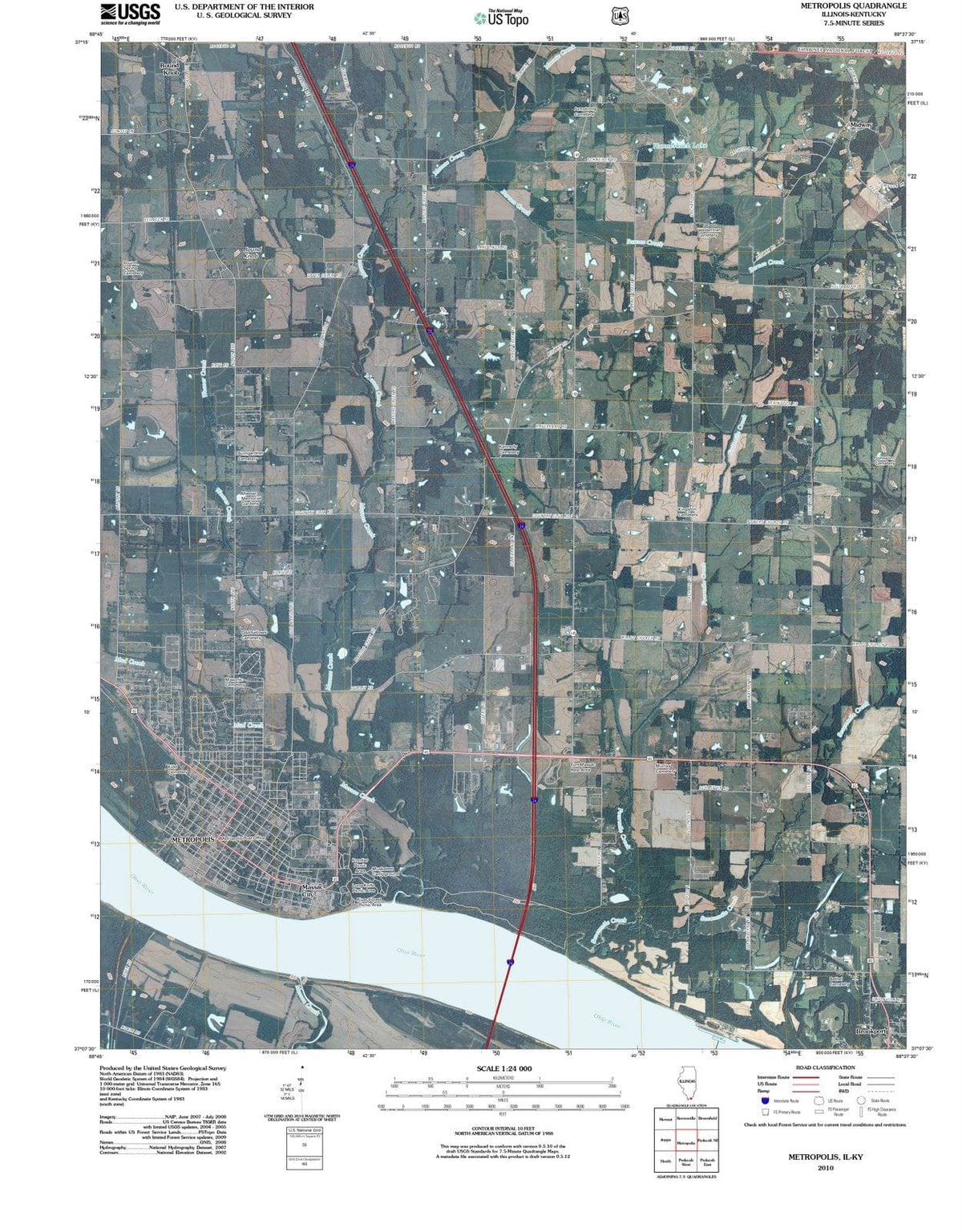 2010 Metropolis, IL - Illinois - USGS Topographic Map