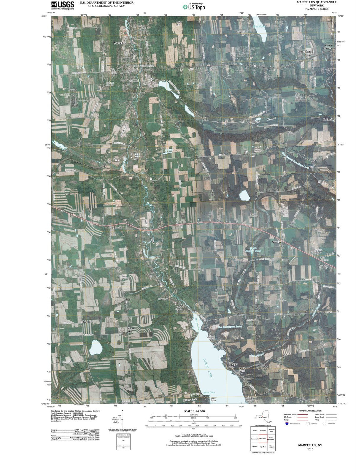 2010 Marcellus, NY - New York - USGS Topographic Map