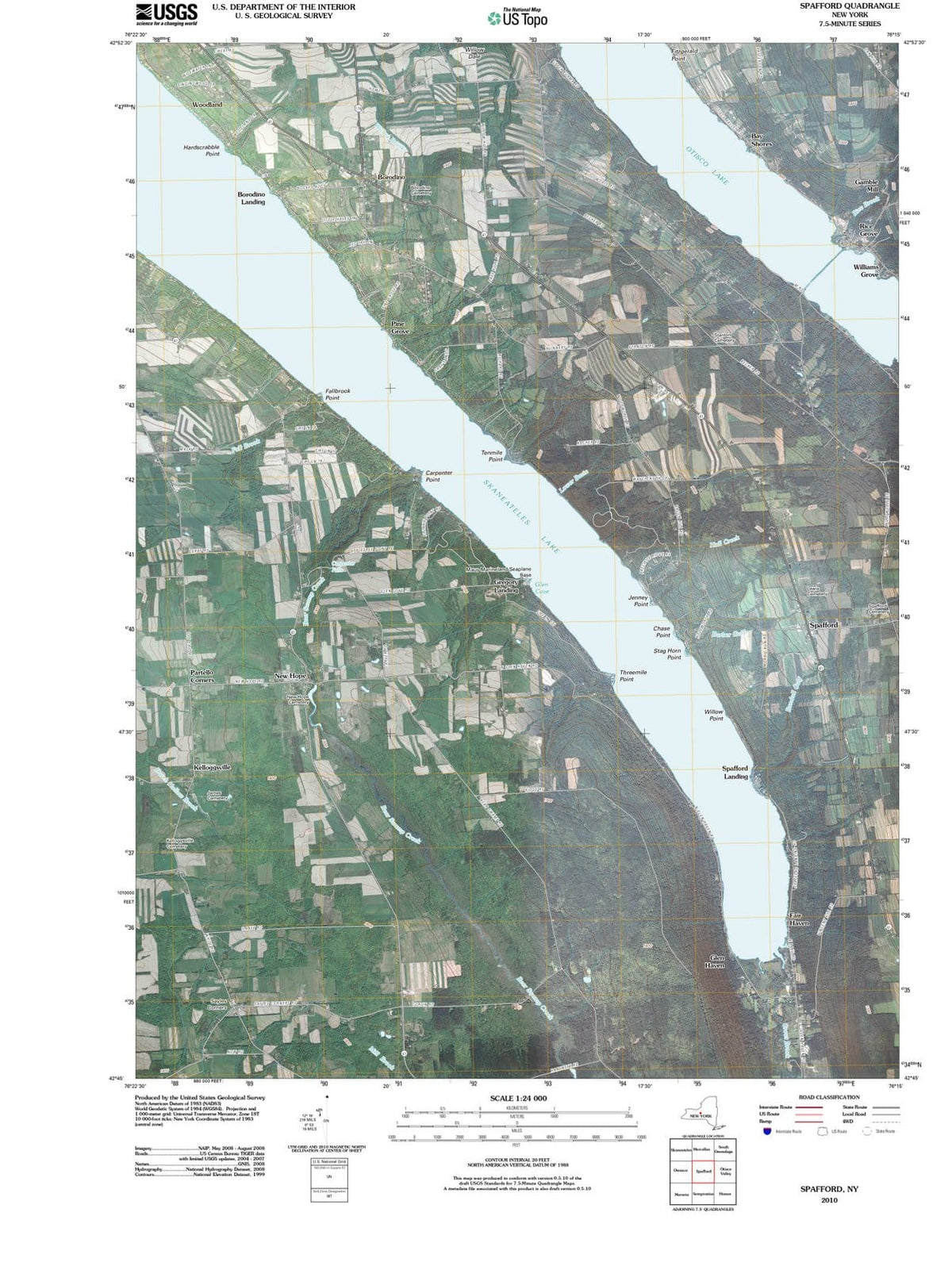 2010 Spafford, NY - New York - USGS Topographic Map