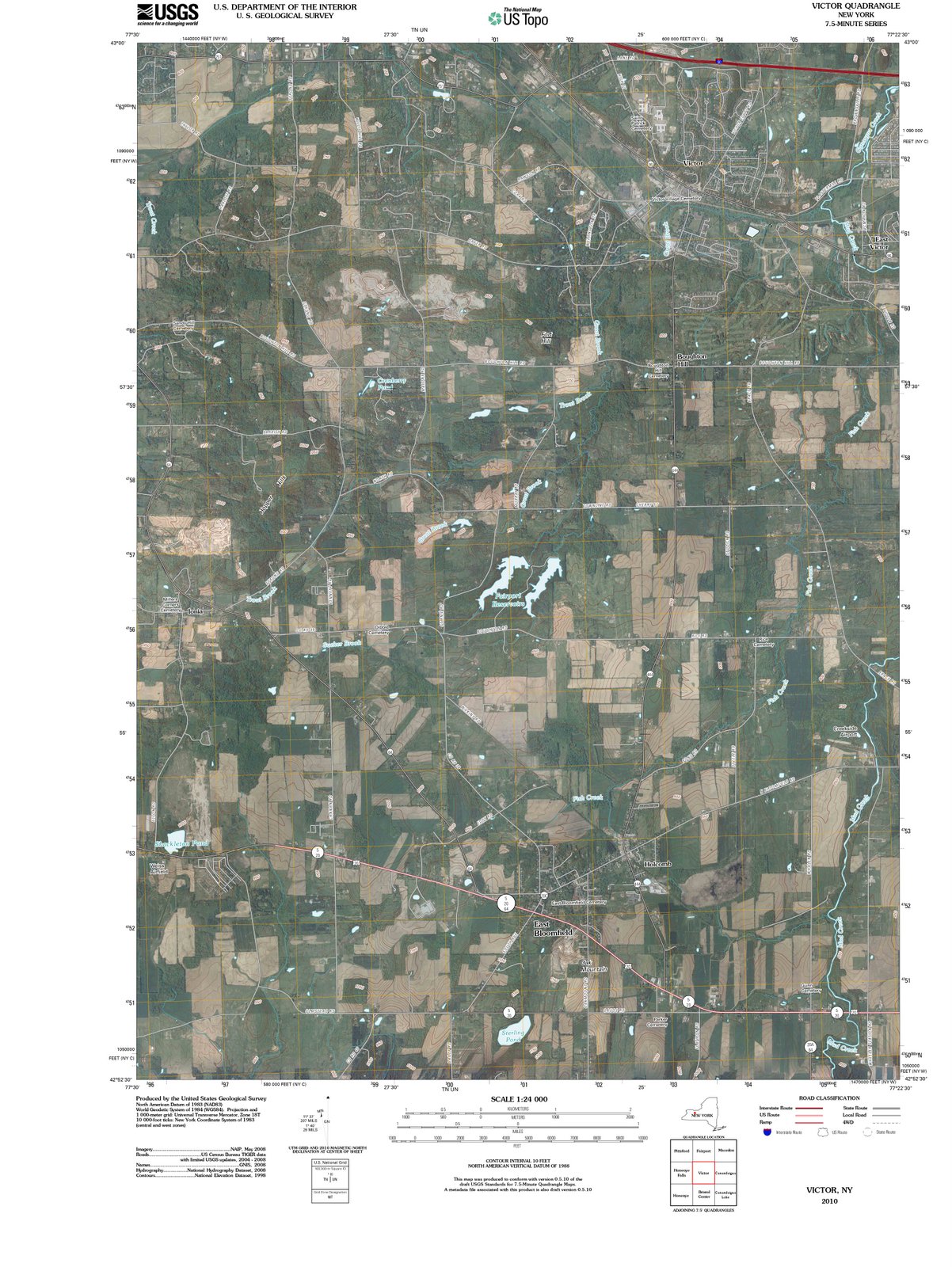 2010 Victor, NY - New York - USGS Topographic Map
