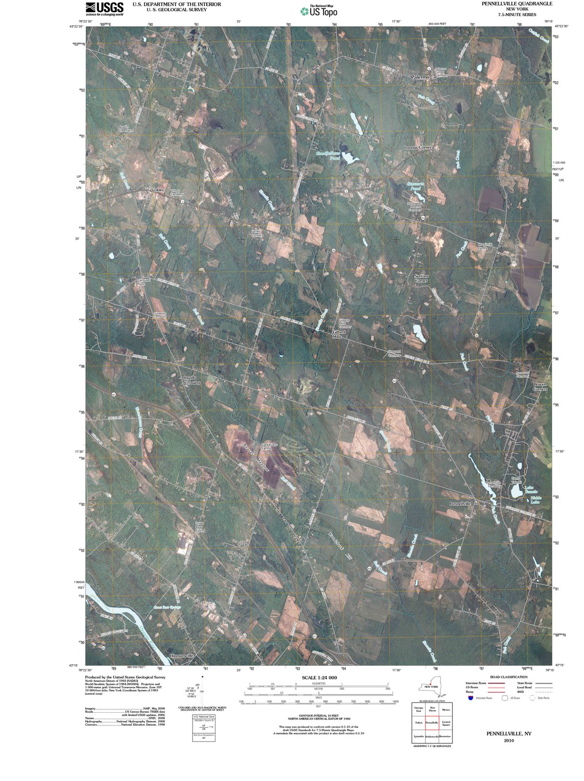 2010 Pennellville, NY - New York - USGS Topographic Map