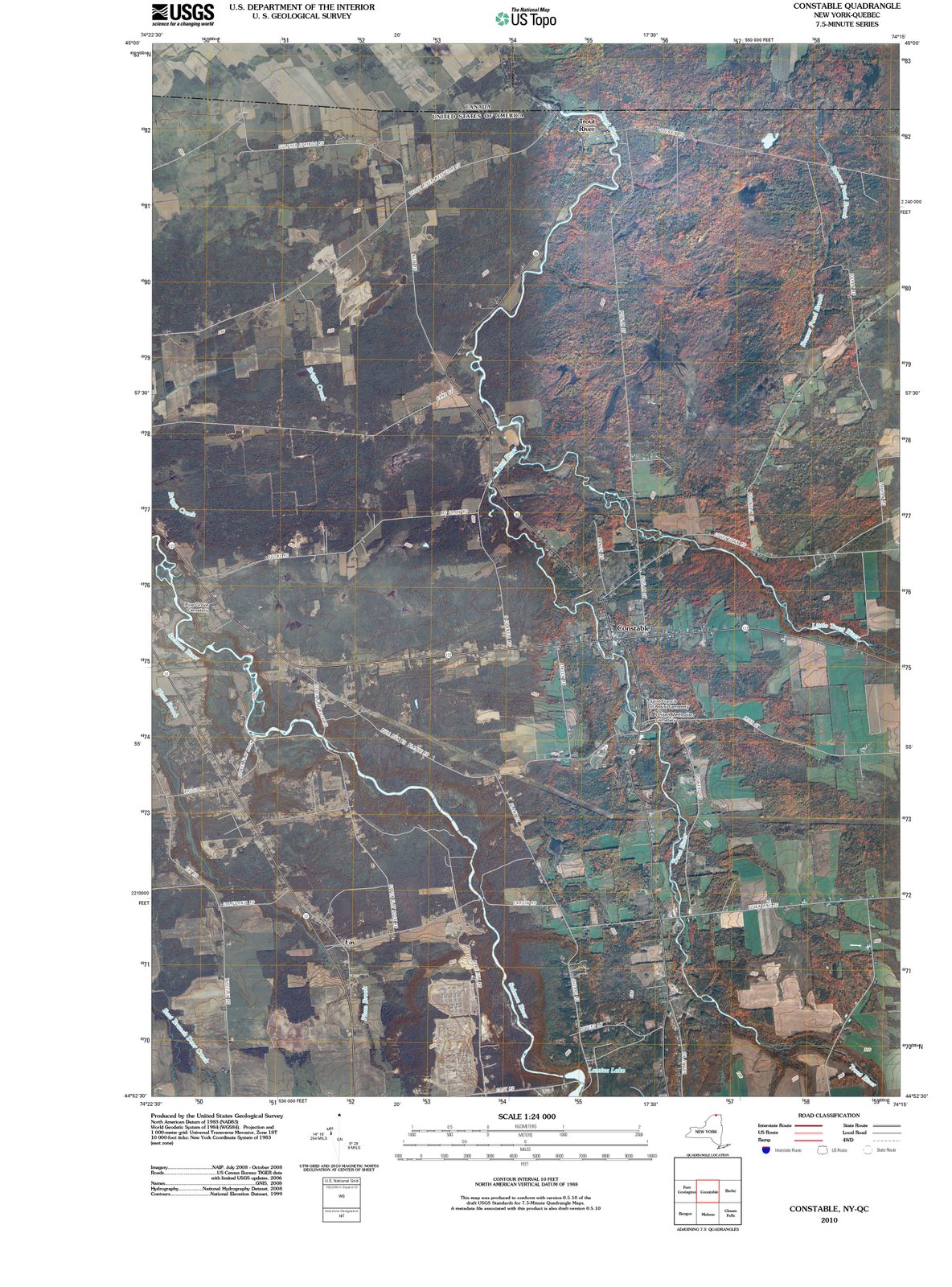 2010 Constable, NY - New York - USGS Topographic Map