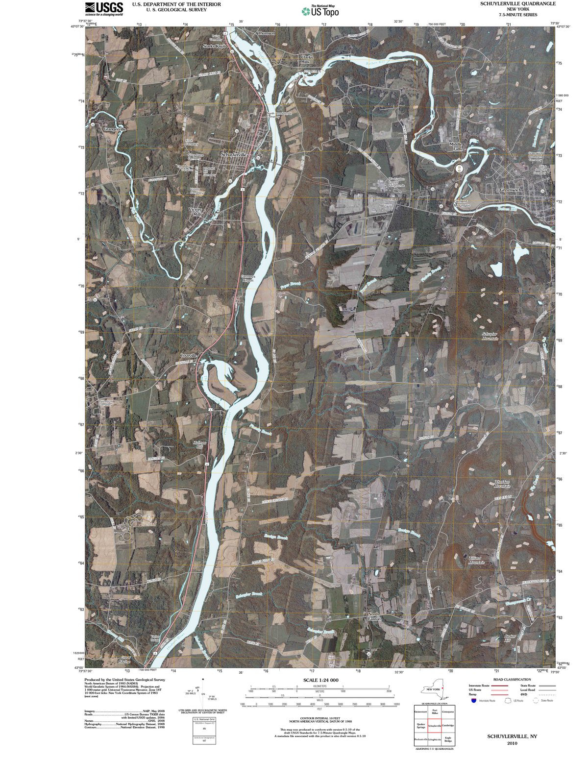 2010 Schuylerville, NY - New York - USGS Topographic Map