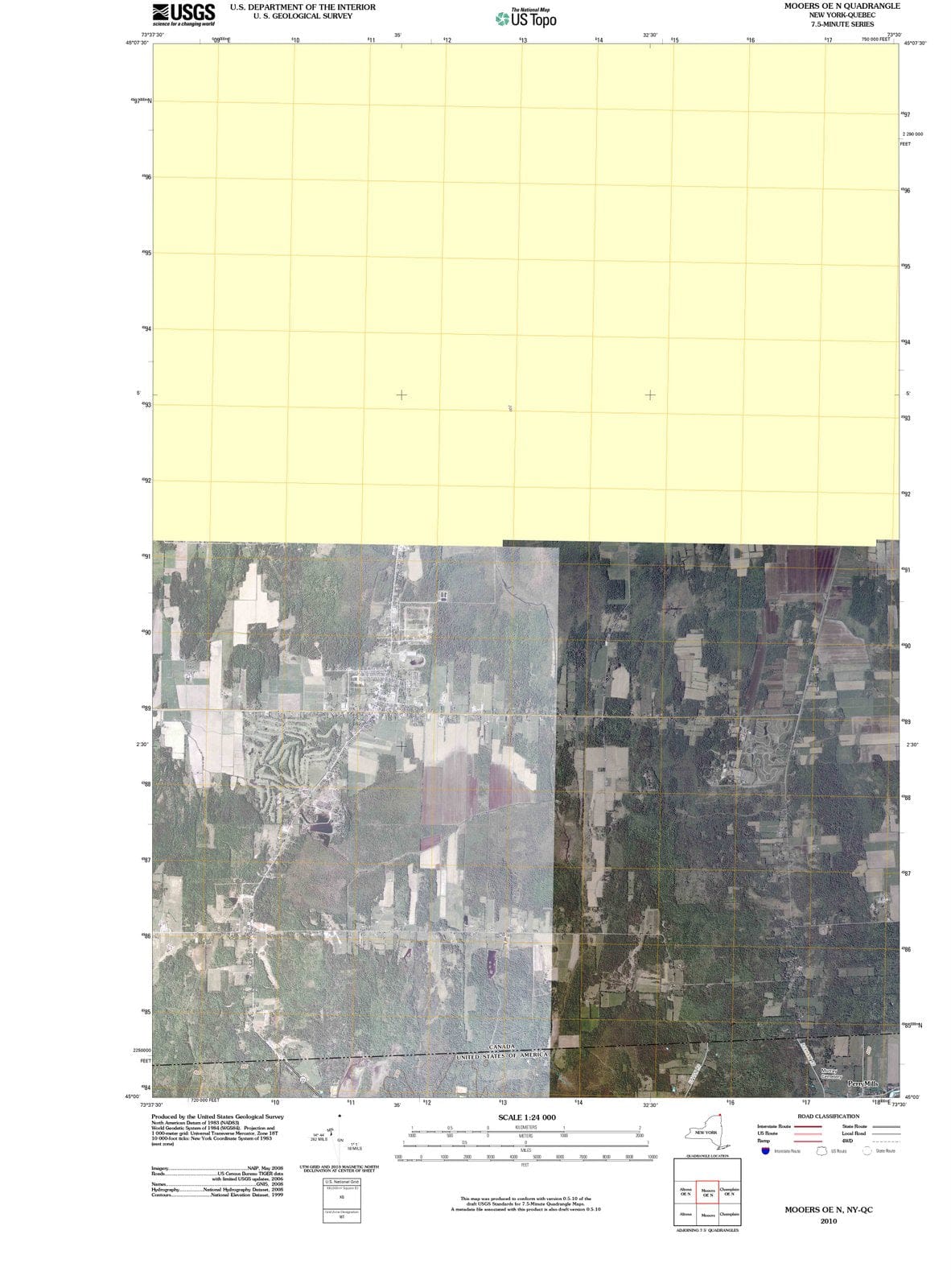 2010 Mooers, NY - New York - USGS Topographic Map v2