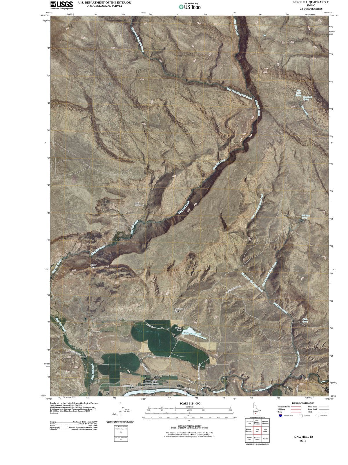 2010 King Hill, ID - Idaho - USGS Topographic Map