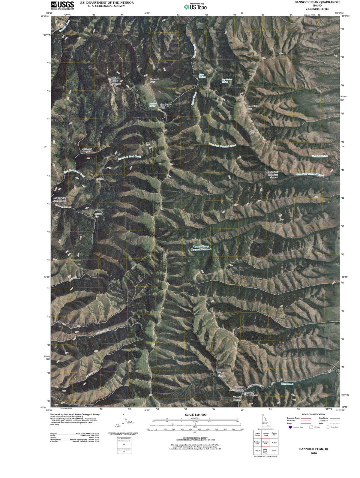 2010 Bannock Peak, ID - Idaho - USGS Topographic Map