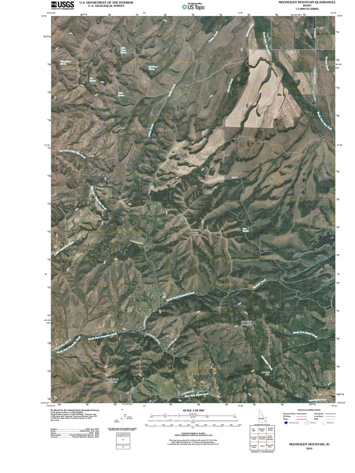 2010 Moonlight Mountain, ID - Idaho - USGS Topographic Map