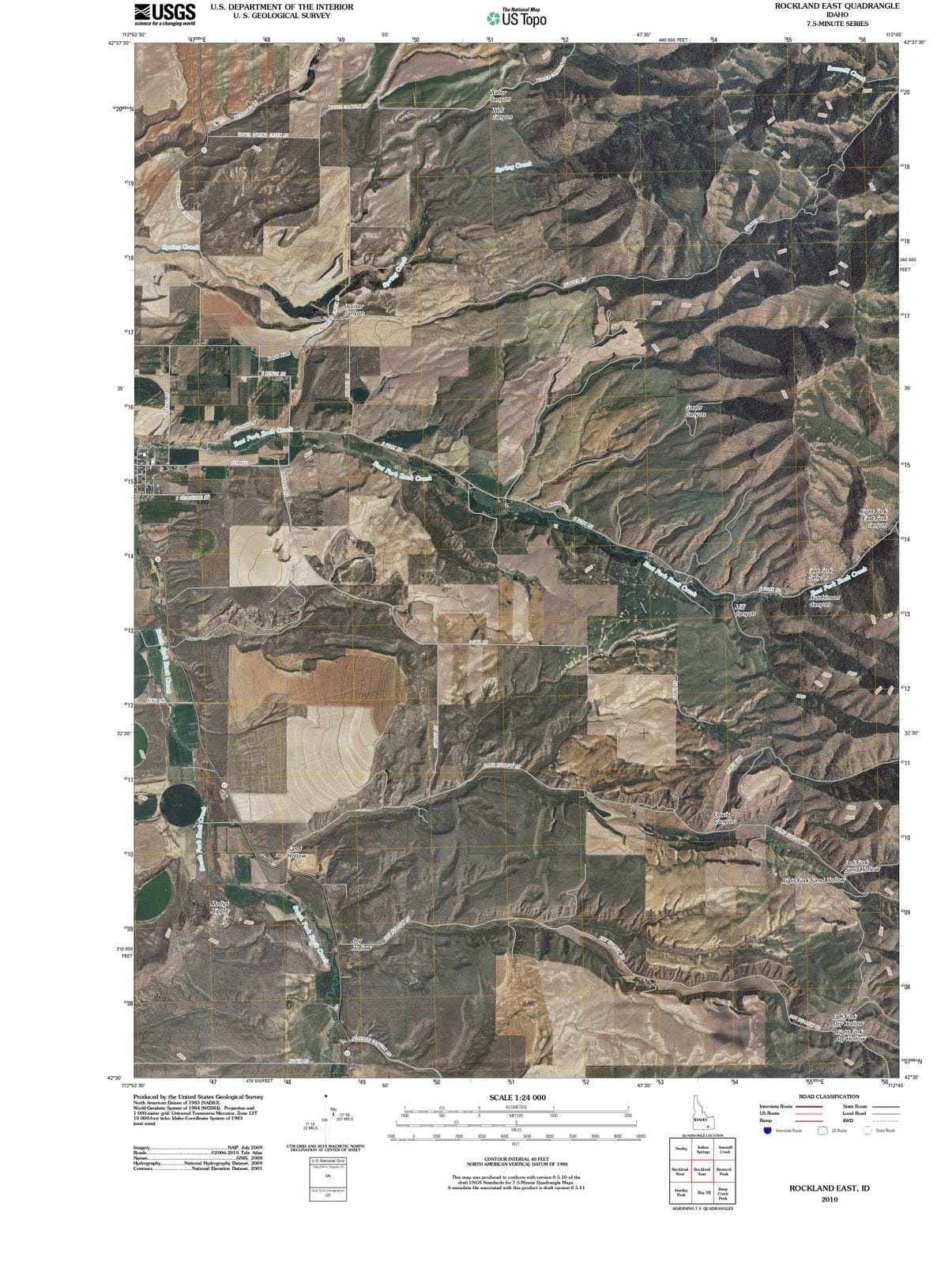 2010 Rockland East, ID - Idaho - USGS Topographic Map