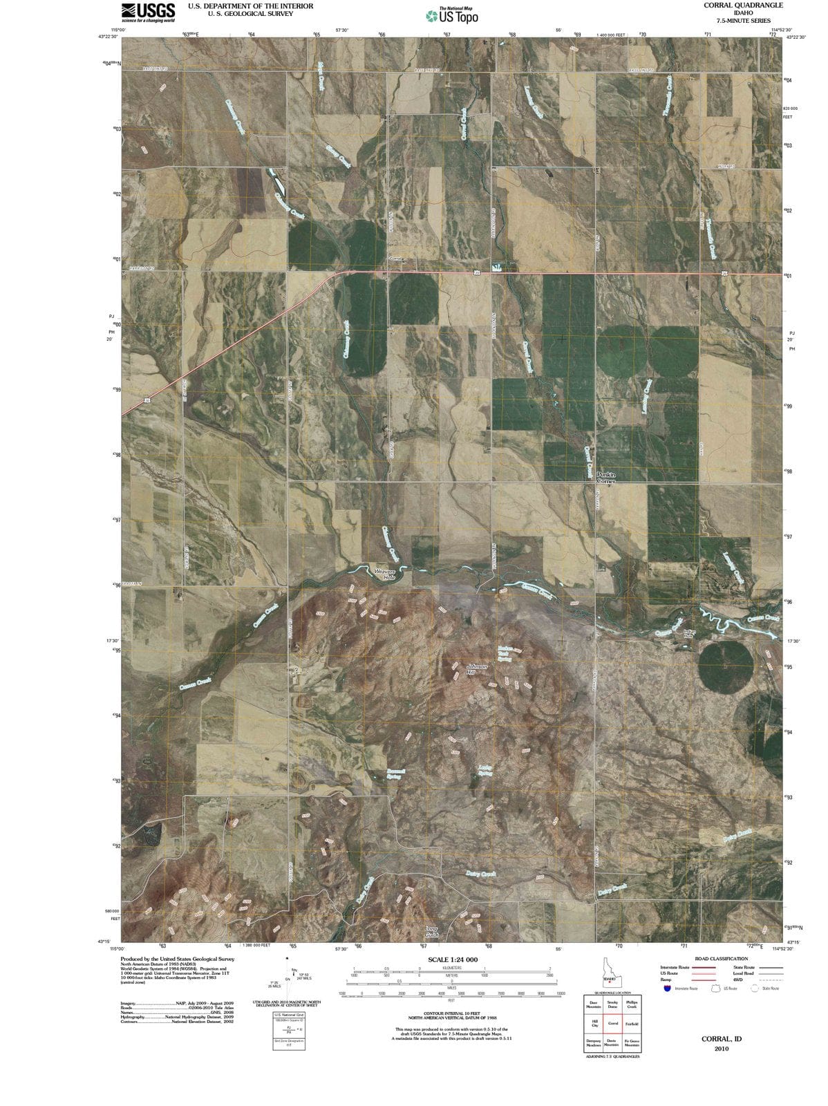 2010 Corral, ID - Idaho - USGS Topographic Map