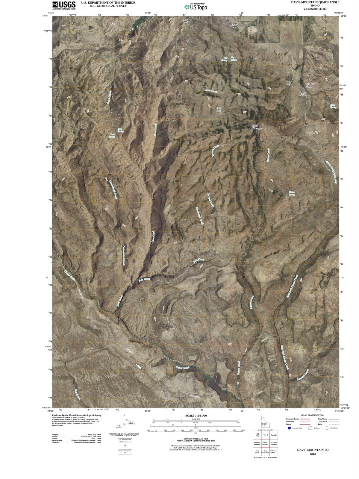2010 Davis Mountain, ID - Idaho - USGS Topographic Map
