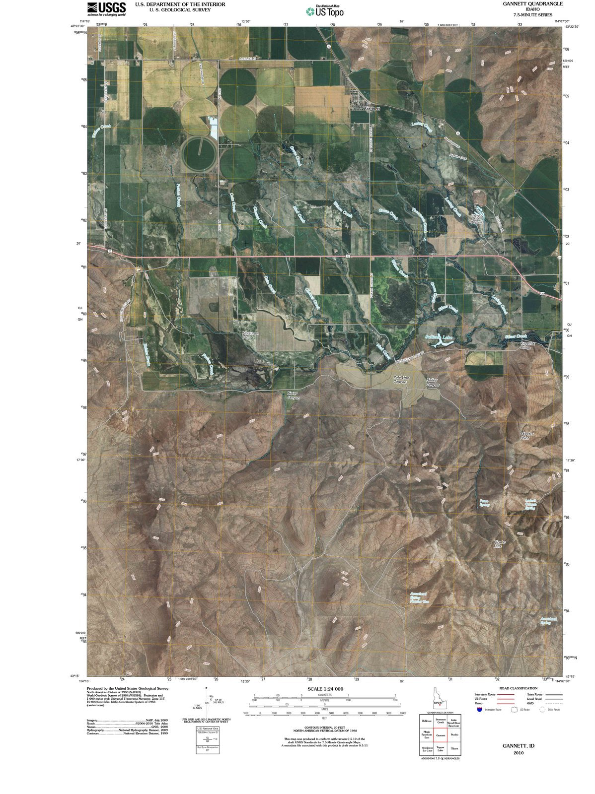 2010 Gannett, ID - Idaho - USGS Topographic Map
