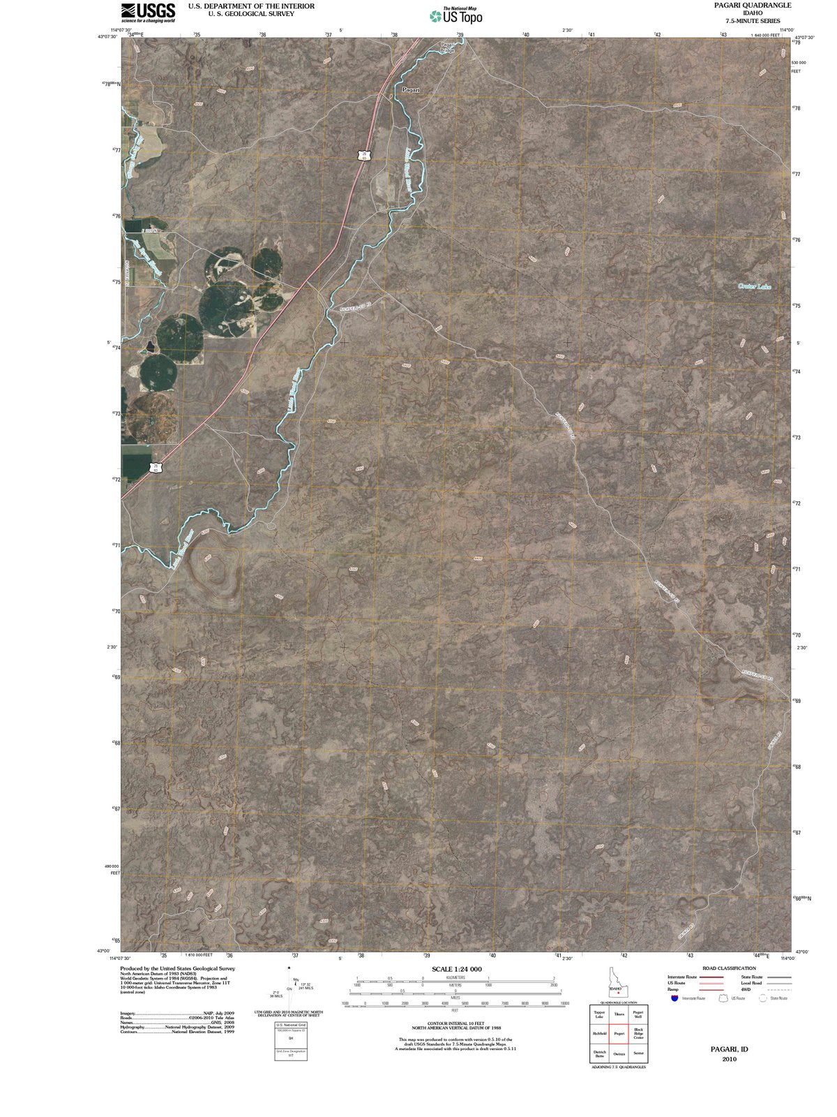 2010 Pagari, ID - Idaho - USGS Topographic Map