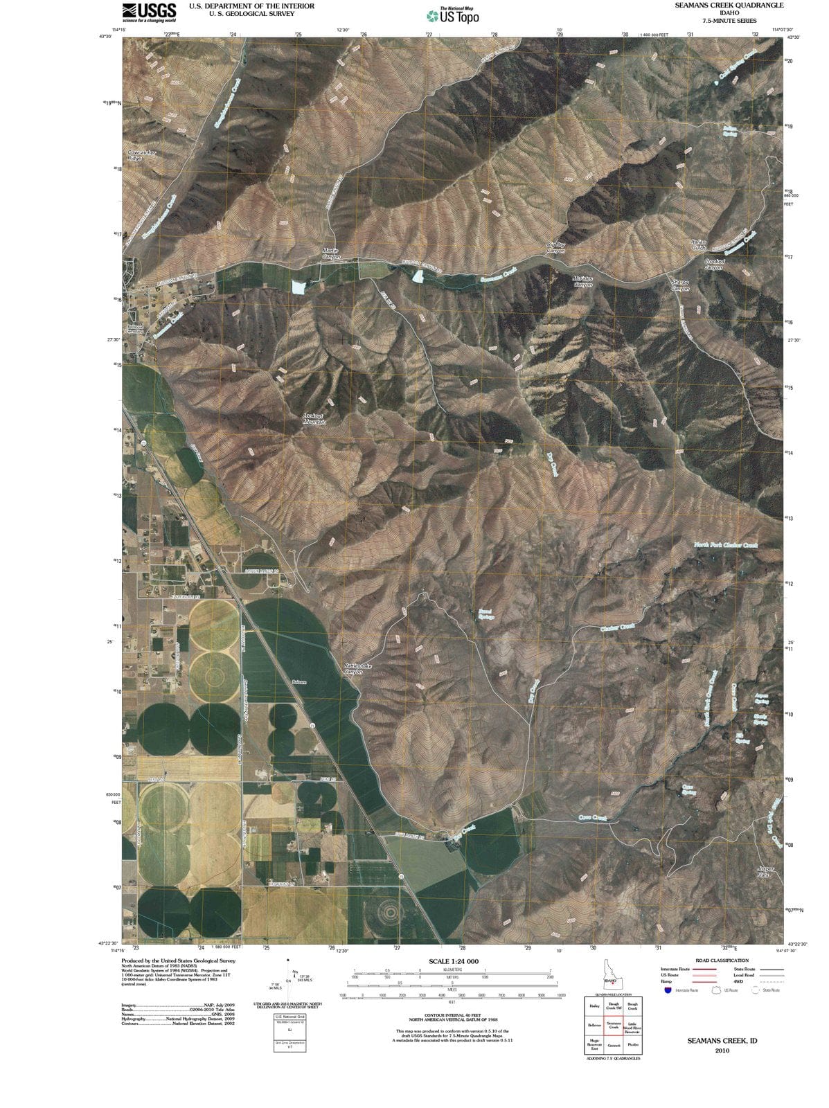2010 Seamans Creek, ID - Idaho - USGS Topographic Map