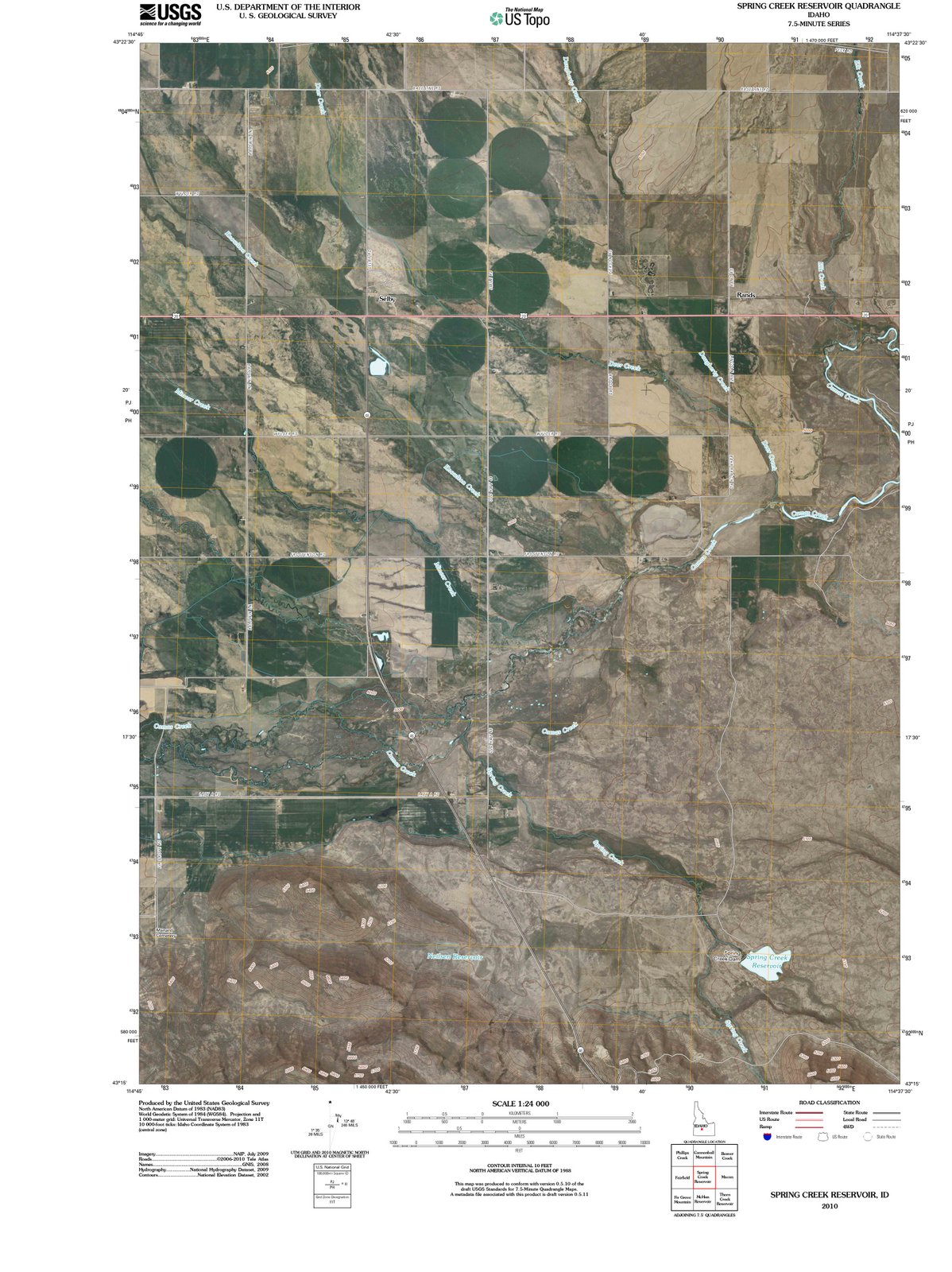 2010 Spring Creek Reservoir, ID - Idaho - USGS Topographic Map